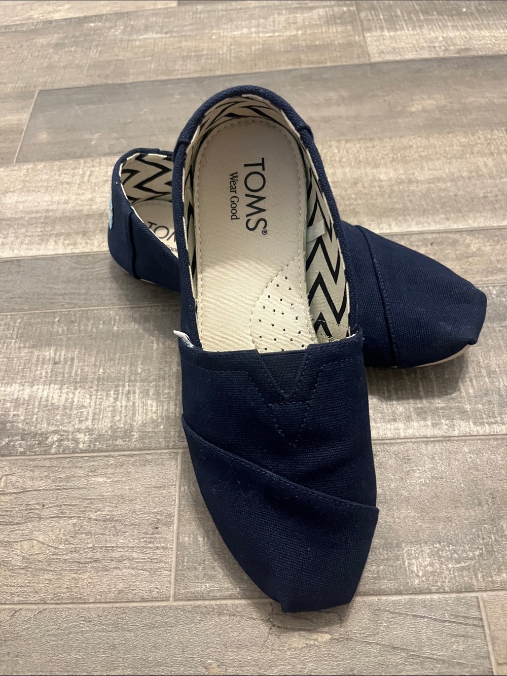 Toms Navy Canvas Slip-On Flats